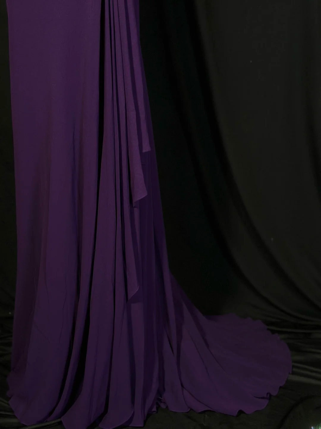 Vintage 70s Prom Dresses Mermaid Spaghetti Strap Purple Chiffon With Beaded Evening Dress Formal Outfits RB5886