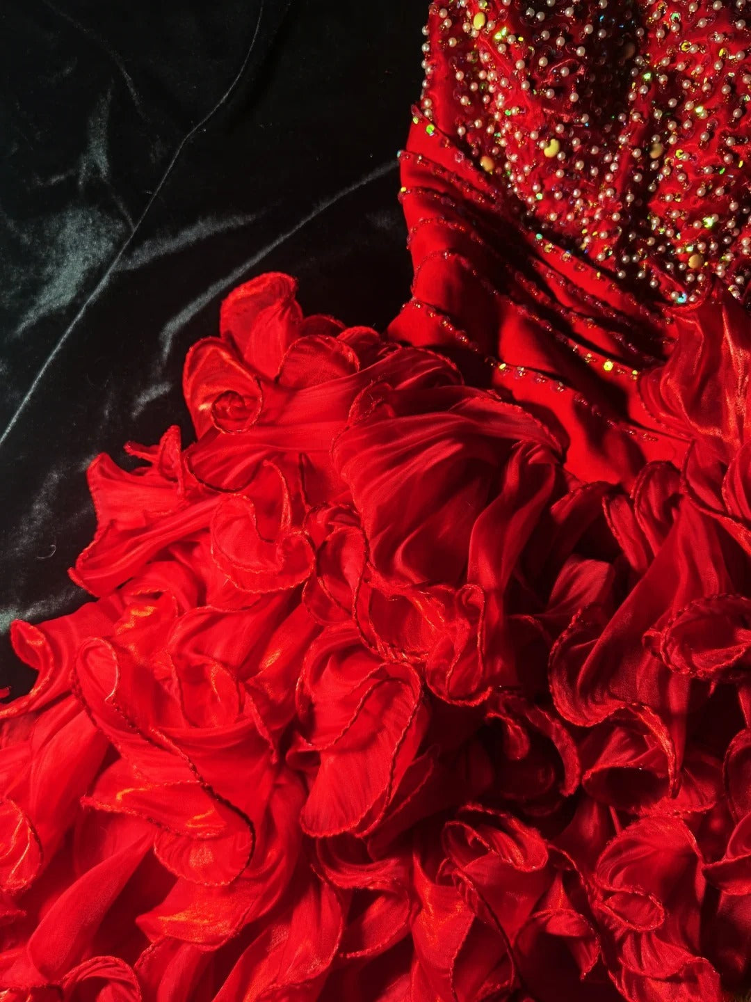 Vintage Ballkleid, trägerlos, rot, gestuft, kurzes Kleid für den 16. Geburtstag, Homecoming-Kleid, Cocktailkleid AS065