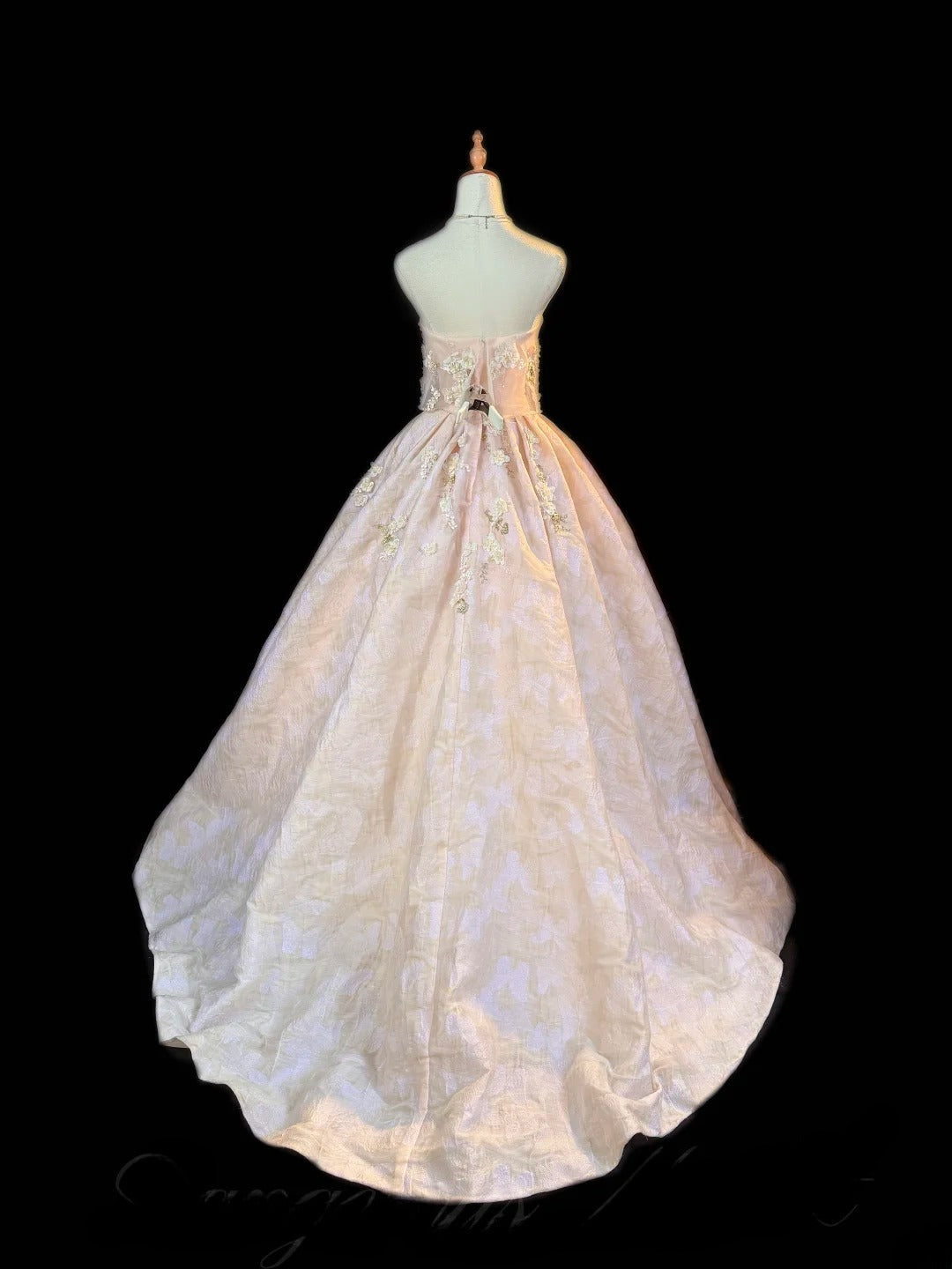 Princess Ball Gown Strapless Light Pink Sleeveless With Lace Long Quinceanera Dress vestido de 15 de cenicienta RB3476