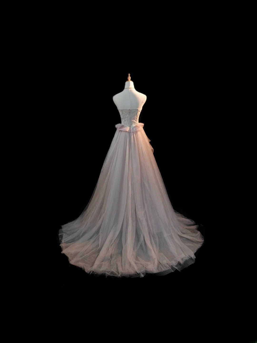 Princess Ball Gown Strapless Light Pink Sleeveless With Appliqued Long Quinceanera Dress vestido de 15 de cenicienta RB3479