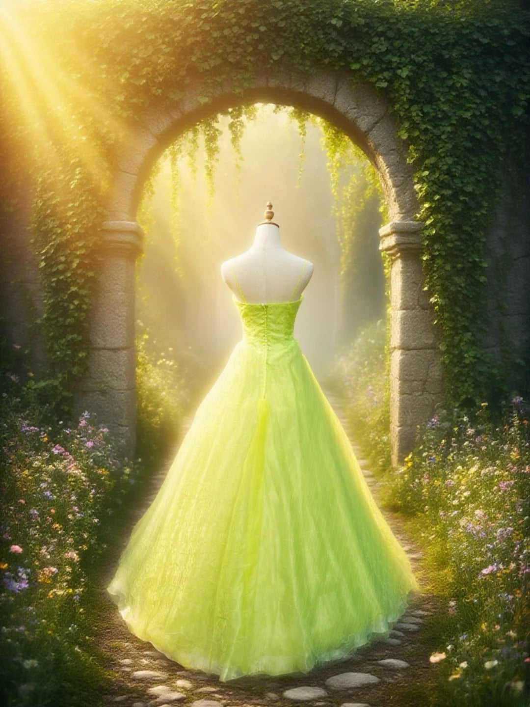 Princess Ball Gown Spaghetti Strap Green Tulle Sleeveless With Appliqued Long Quinceanera Dress vestido de 15 de cenicienta RB3480