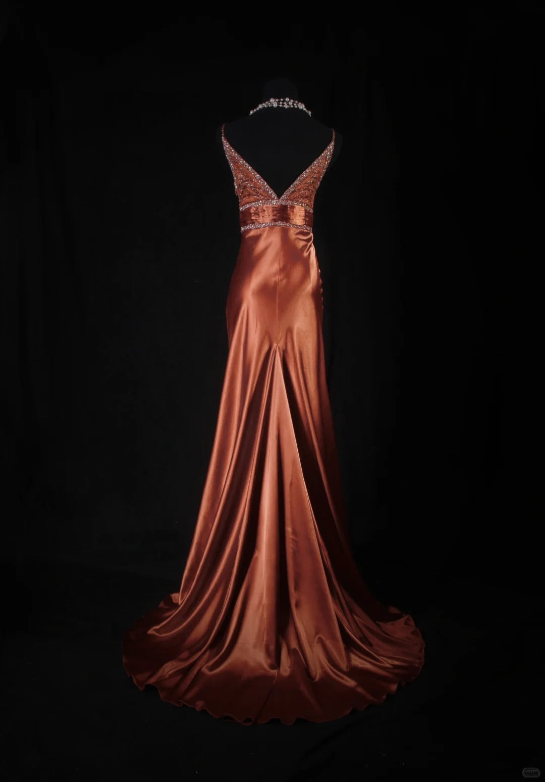 Vintage Mermaid Spaghetti Strap Burnt Orange Satin Party Dress With Beads 1950s Retro Classy Birthday Dinner Long Prom Dresses AS088