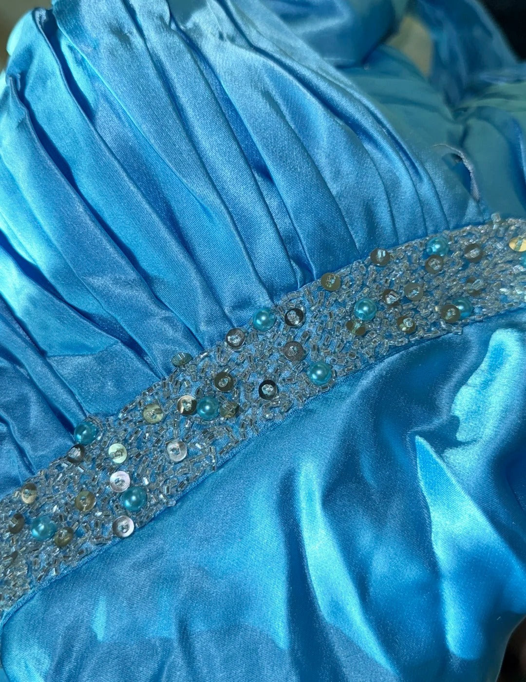 Vintage Prom Dresses Mermaid Halter Blue Sleeveless With Beading Long Evening Formal Outfits RB3482