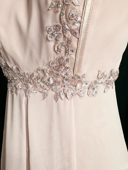 Vintage 80s Prom Dresses A line Sweetheart Light Pink Chiffon With Beading Lace Long Evening Dress Formal Outfits RB5896