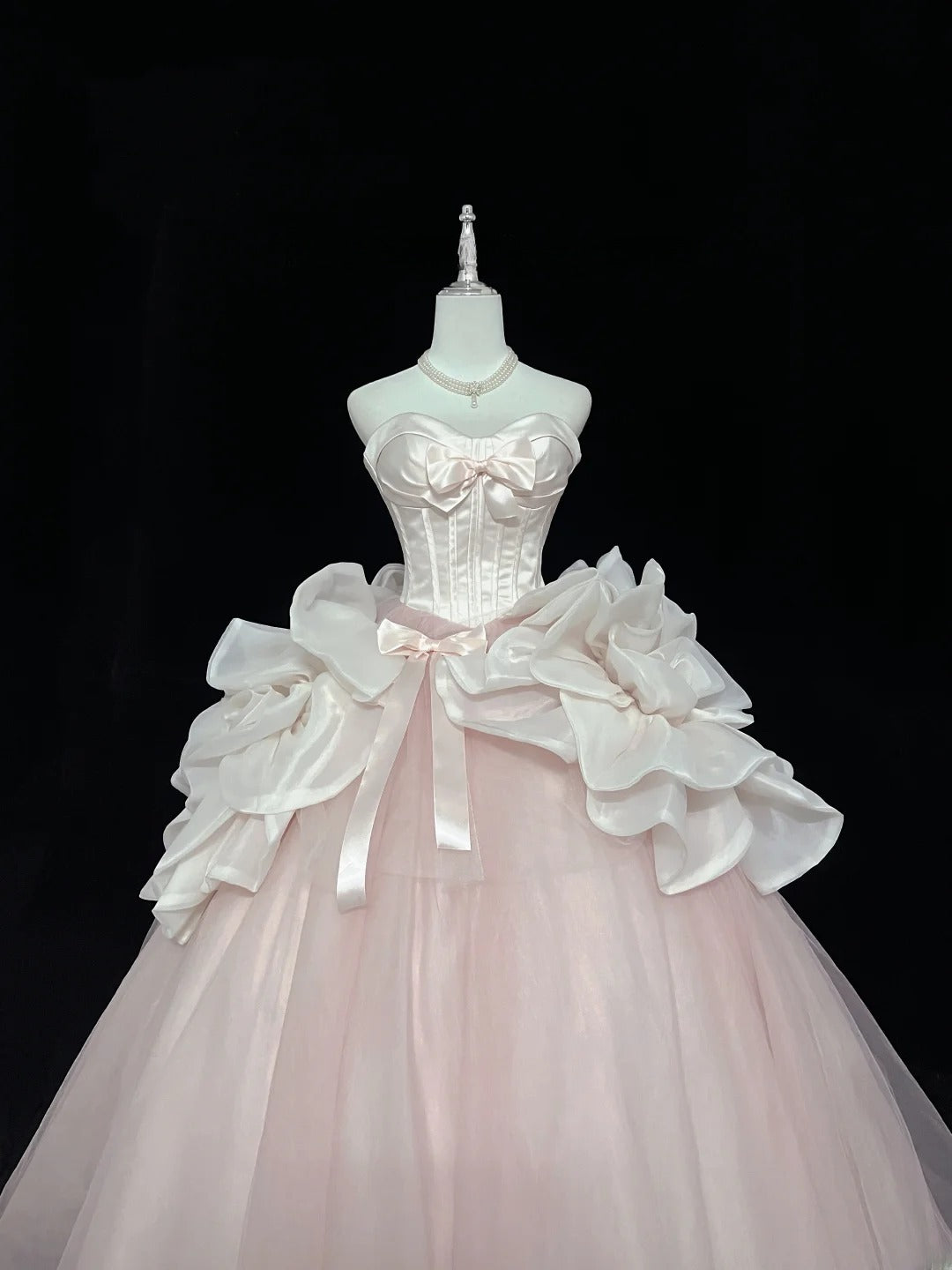 Cute Ball Gown Sweetheart Organza Tulle With Flowers Quince Dress Voluminous Sweet 16 Sweet Sixteen Outfits Vestido de 15 RB7461