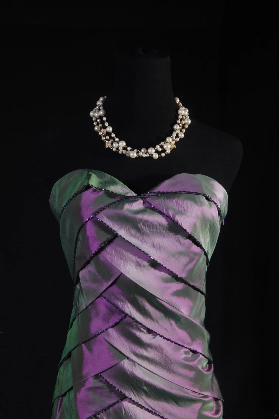Vintage 80s Formal Mermaid Sweetheart Purple With Pleated Sleeveless Long Prom Dresses Party Formal Gowns AS091