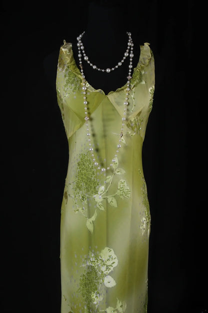 Women's Cocktail Party Gowns Sheath V Neck Floral Lace Green Slim Long Graduation Dinner Outfits Prom Dresses AS092