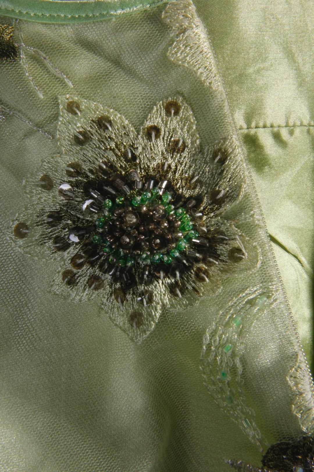 Vintage A line Spaghetti Strap Sage Green Tulle Tea Length Party Dress With Beads 1950s Retro Classy Birthday Dinner Prom Dresses AS093