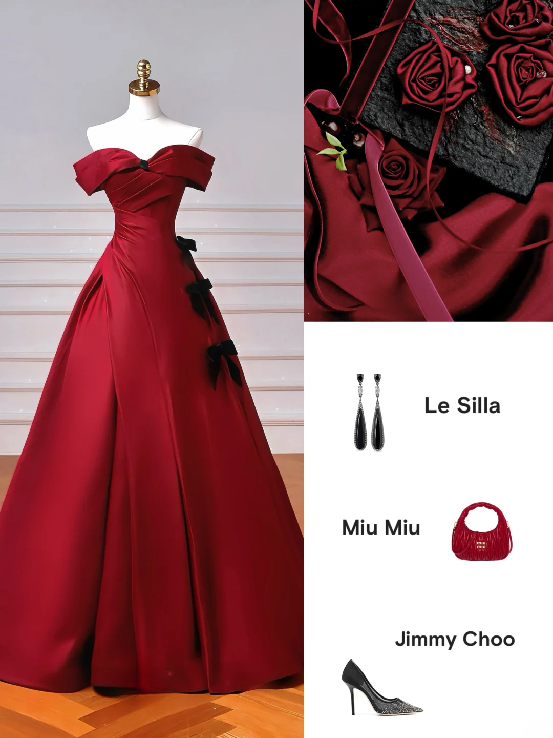 Elegantes Ballkleid, schulterfrei, burgunderrot, lang, formell, für Abschlussball, Abendveranstaltung, Dinnerparty oder andere festliche Anlässe AQ094