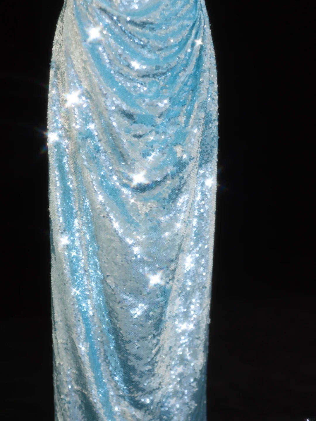Classy Sheath Spaghetti Straps Blue Sparkly Sequins Style Impress Long Prom Dresses Formal Party Gowns SA098