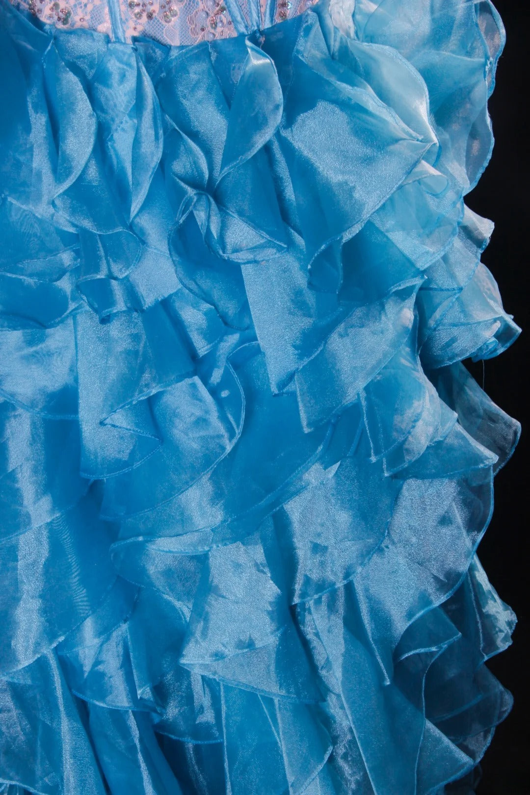 Vintage-Ballkleider, Cocktailkleider für Damen, High-Low-Ausschnitt, Herzausschnitt, Blau mit gestuften, perlenbesetzten Oberteilen, lange Kleider für Abschlussfeiern, Ballkleider AS099