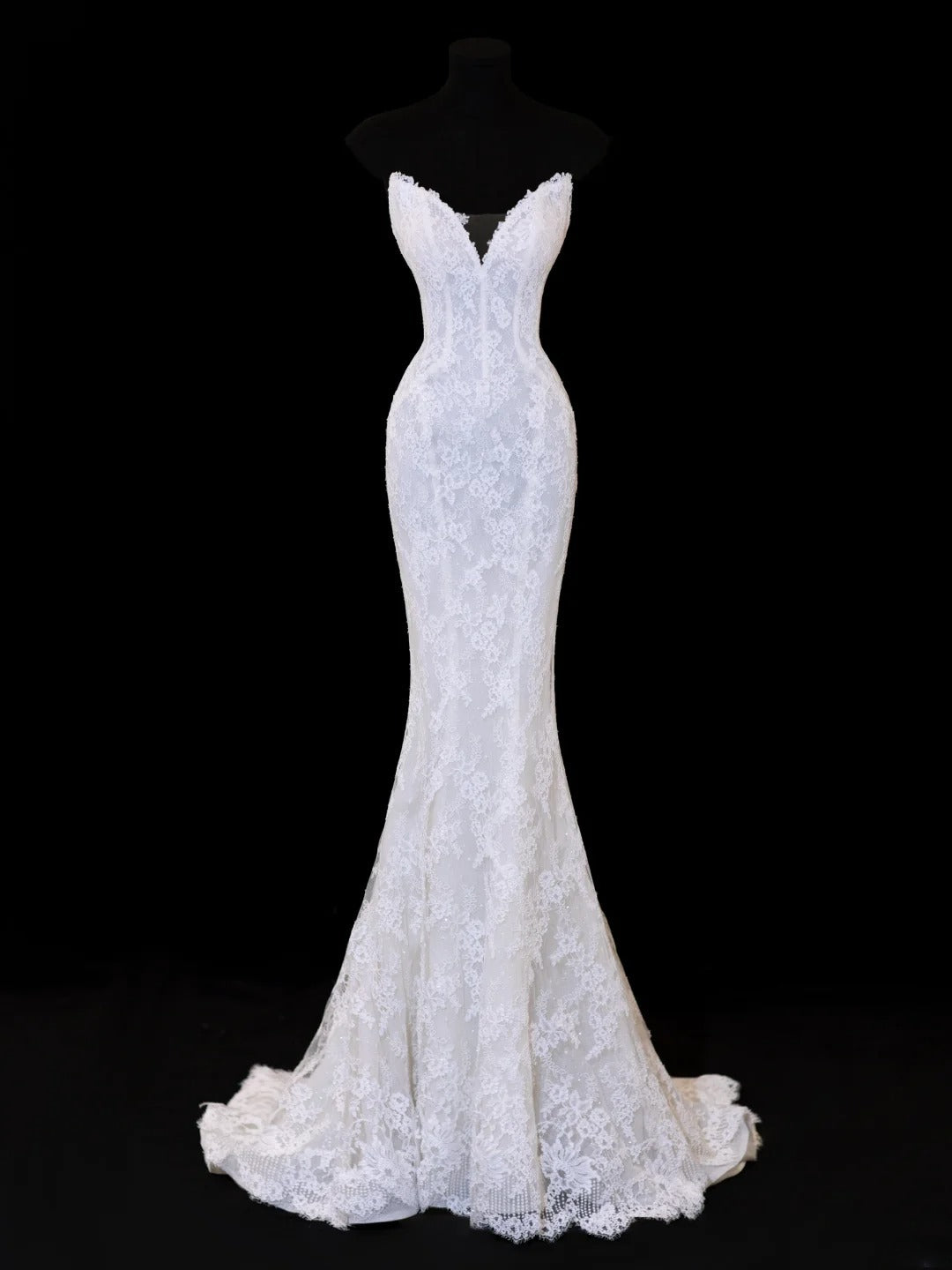 Robe de mariée intemporelle, robe sirène romantique décolletée cœur en dentelle blanche, tailles petites et grandes, pour femmes SA101