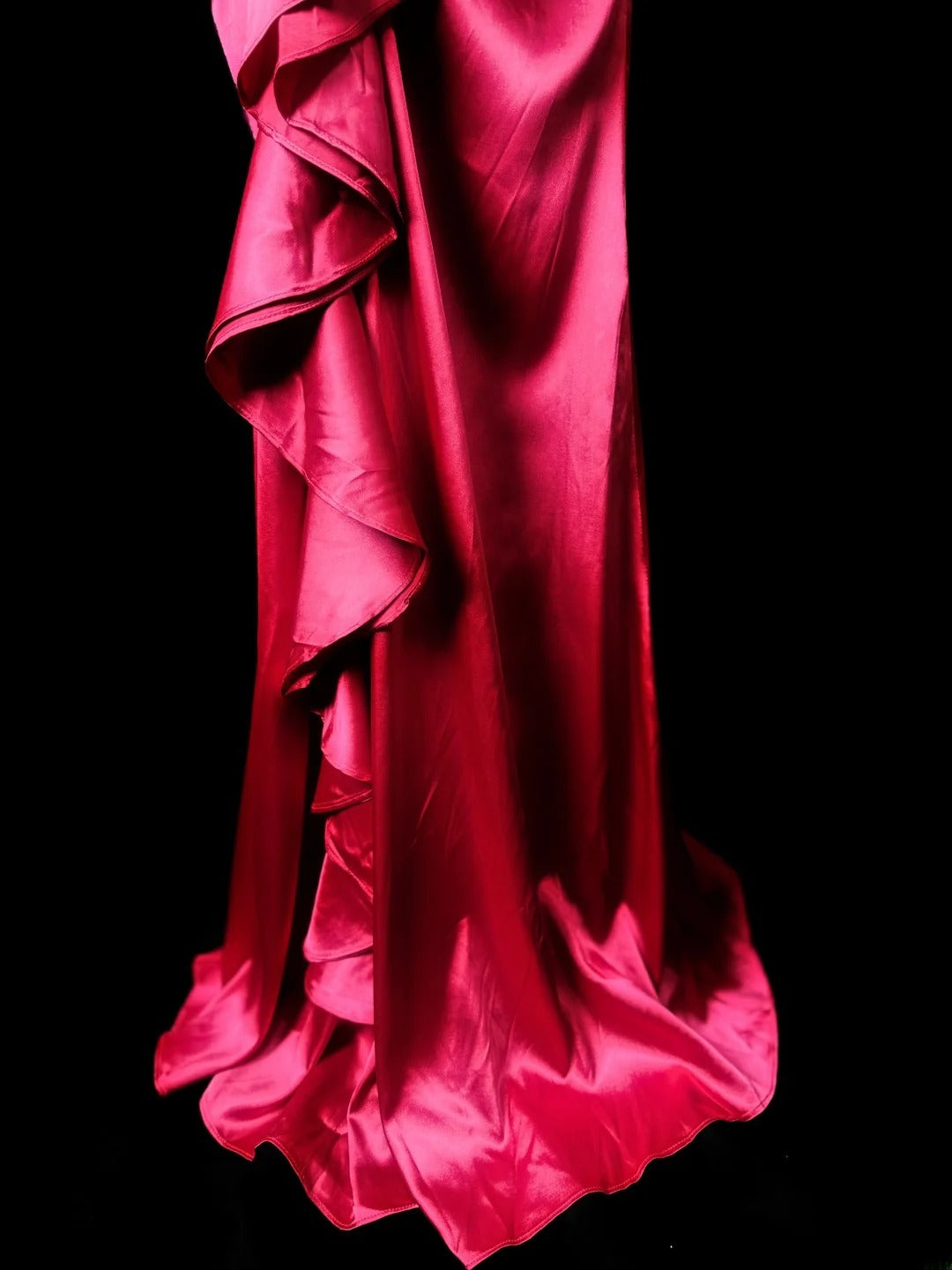 Vintage 80s Prom Dresses Mermaid V Neckline Hot Pink Satin With Backless Beaded Long Evening Dress Formal Outfits RB5907