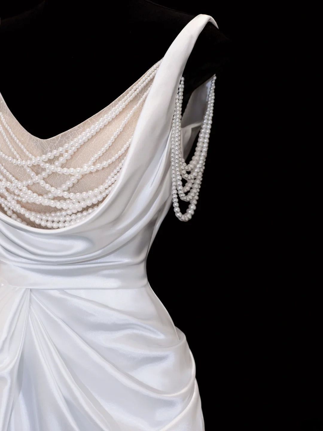 Robe de mariée intemporelle, robe sirène romantique à bretelles spaghetti ornée de perles et fendue, blanche, tailles petites et grandes, SA106