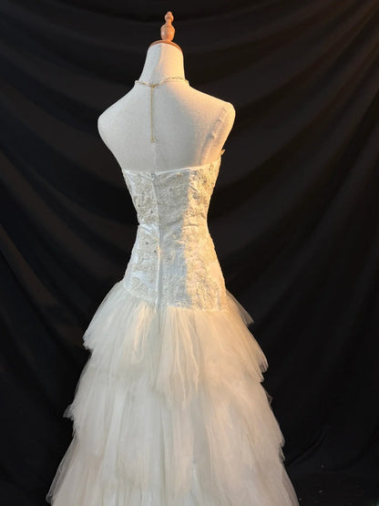 Robes de bal blanches sirène bustier en tulle sans manches pour femmes tenues de soirée formelles longues RB3569