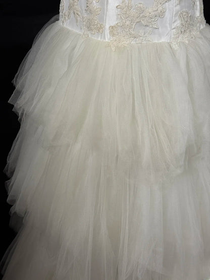 Robes de bal blanches sirène bustier en tulle sans manches pour femmes tenues de soirée formelles longues RB3569