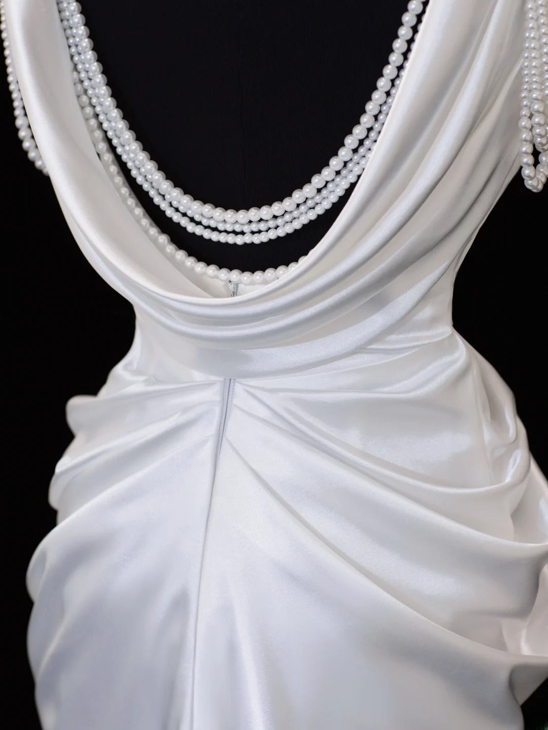 Robe de mariée intemporelle, robe sirène romantique à bretelles spaghetti ornée de perles et fendue, blanche, tailles petites et grandes, SA106