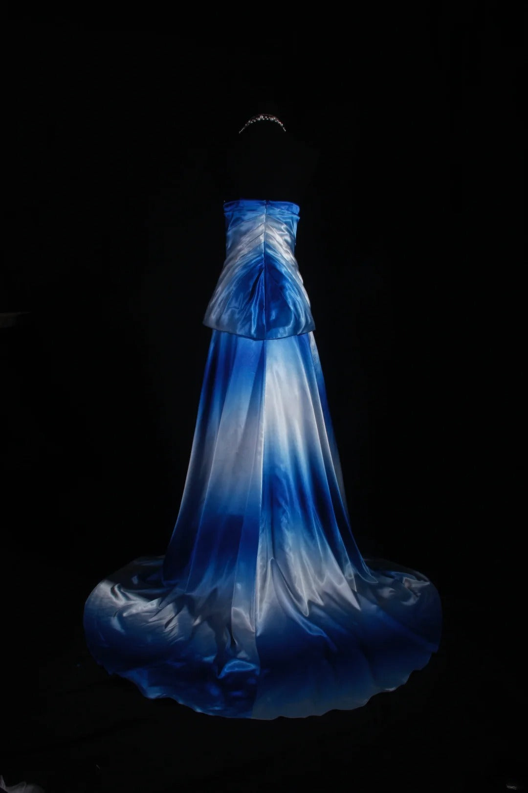 Vintage A-Linien-Cocktailkleid für Damen, herzförmiger Ausschnitt, blauer Ombré-Stil mit Perlenbesatz, langes Oberteil, Abendkleid, Abschlussballkleid AS107