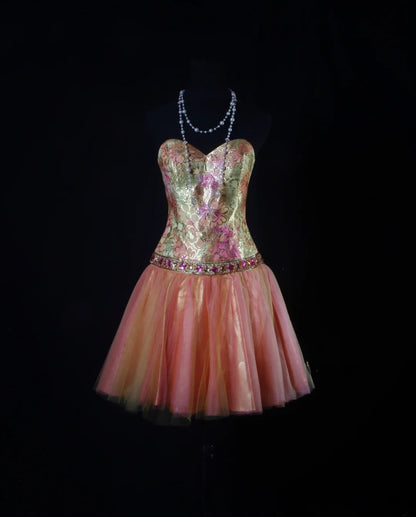 Chic Ball Gown Sweetheart Blush Pink 16th Birthday Dress Homecoming Dresses Cocktail Gown AS110