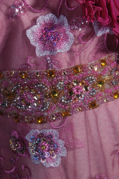 Vintage 50s 1950s Formal Mermaid Halter Hot Pink Pleated With Beads Sleeveless Long Prom Dresses Party Formal Gowns AS119