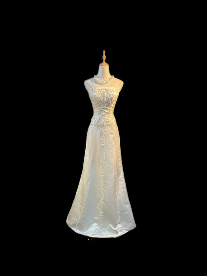 Vintage Princess Wedding Dress Mermaid Strapless White Brides Gown Long Bridal Dress RB5787