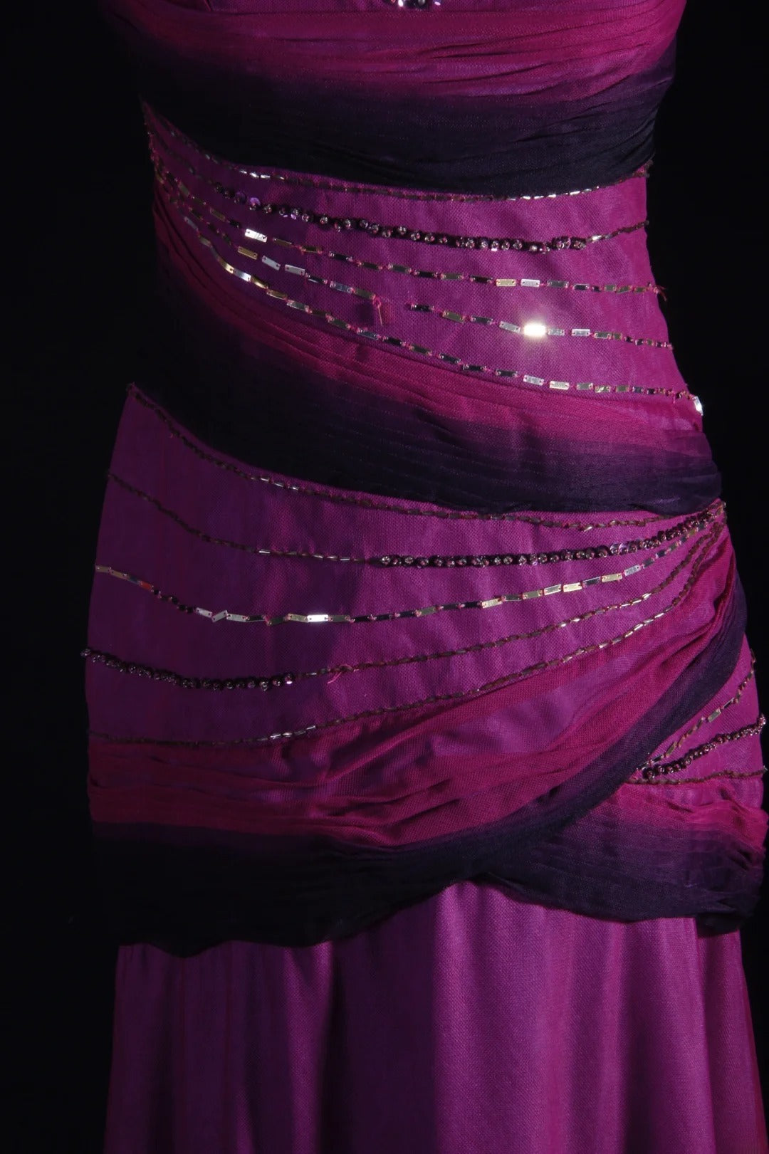 Vintage 50s 1950s Formal Mermaid Halter Ombre Purple Chiffon Pleated With Beads Sleeveless Long Prom Dresses Party Formal Gowns AS123