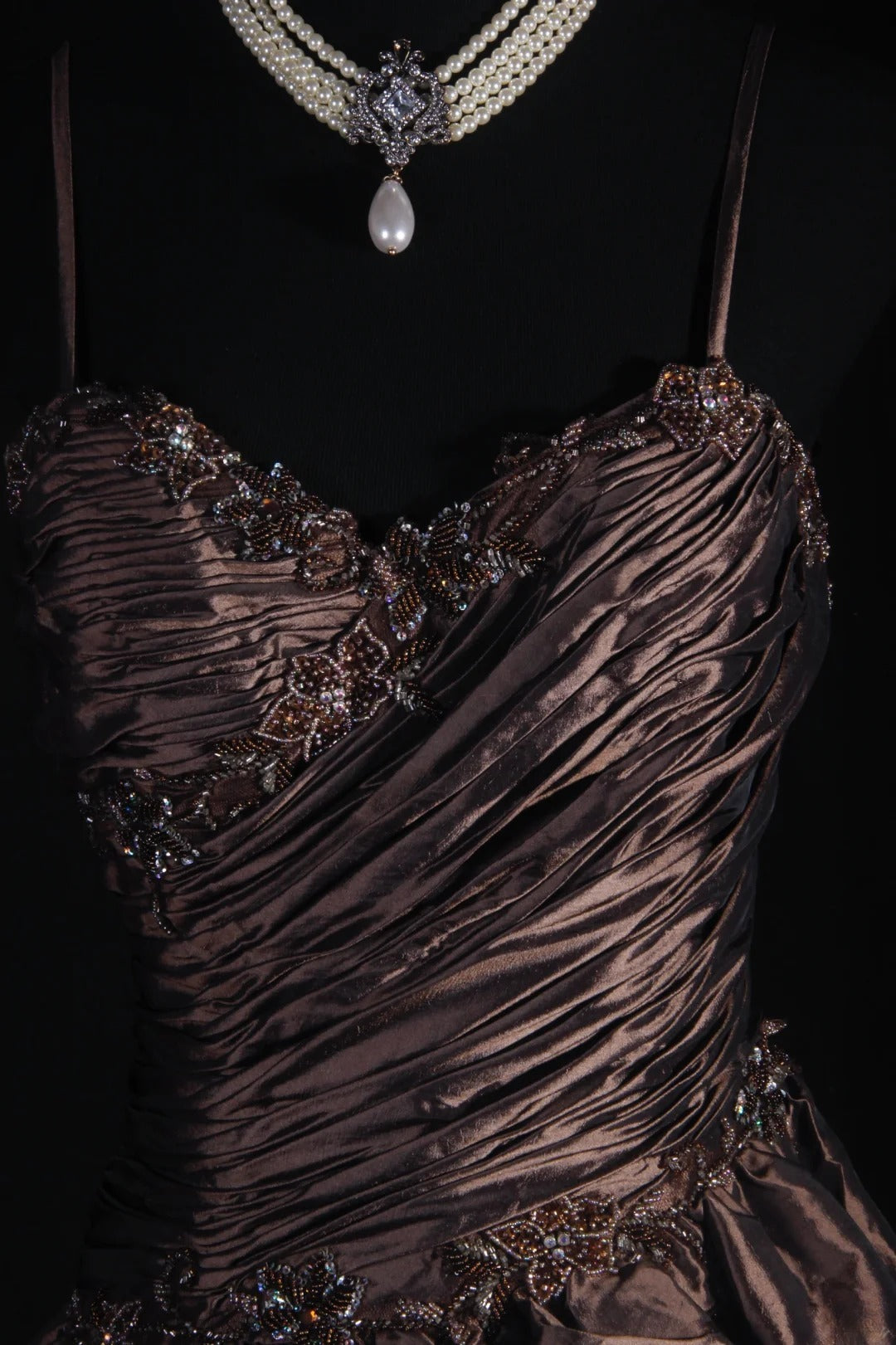 Vintage Ball Gowns Women's Cocktail Party Gowns Spaghetti Strap With Beads Tops Long Graduation Dinner Outfits Prom Dresses AS126