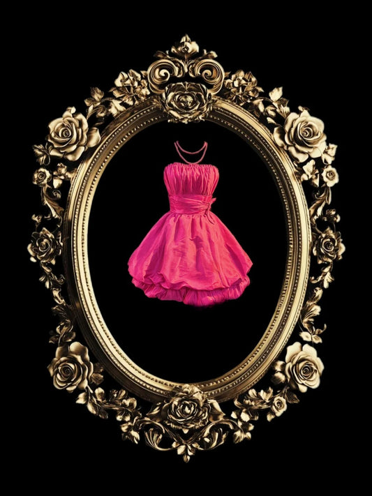 Vintage Ball Gown Strapless Hot Pink Matric Mini Graduation Hoco Dresses Short Senior Birthday Homecoming Outfits RB3580