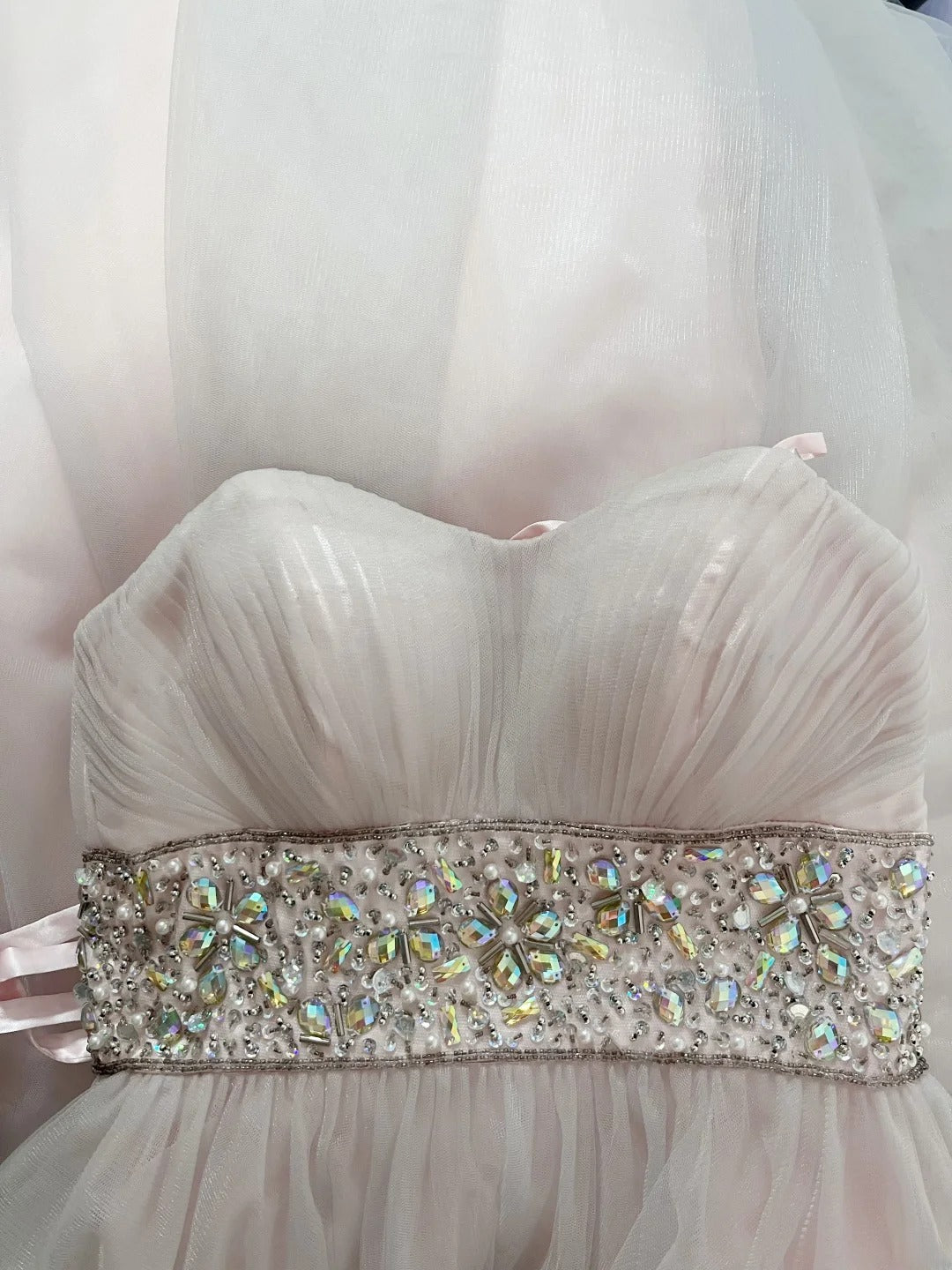 Vintage 70s Prom Dresses A line Spaghetti Strap White Tulle Sleeveless Evening Dress Formal Outfits RB5941