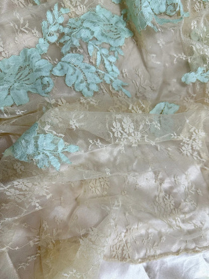 Modest Prom Dresses Mermaid Spaghetti Strap Blue Lace Champagne Tulle With Appliqued Long Party Dress Formal Outfits RB5948