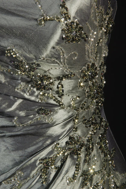 Robes de bal rétro pour femmes, robes de cocktail bustier ornées de perles et de dentelle, tenues longues années 90 pour dîner de remise de diplômes, robes de bal de fin d'année AS138
