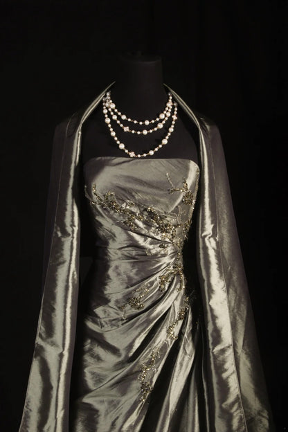 Robes de bal rétro pour femmes, robes de cocktail bustier ornées de perles et de dentelle, tenues longues années 90 pour dîner de remise de diplômes, robes de bal de fin d'année AS138