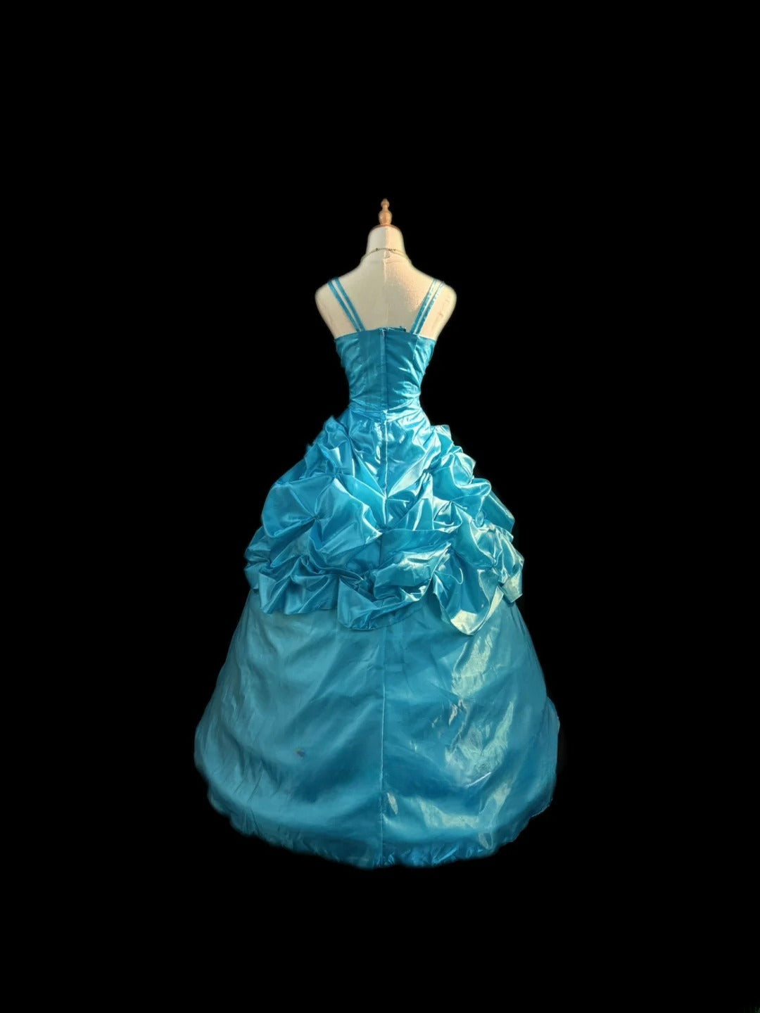 Princess Ball Gown Sweetheart Blue Satin Long With Beading Sweet 16 Dresses Seventeen Quince Dress RB3594