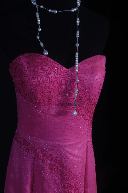 Vintage Prom Dresses Inspiration A Line Sweetheart Pink Semi Formal 90s Prom Dresses With Beads For Teenagers High Schools AS155