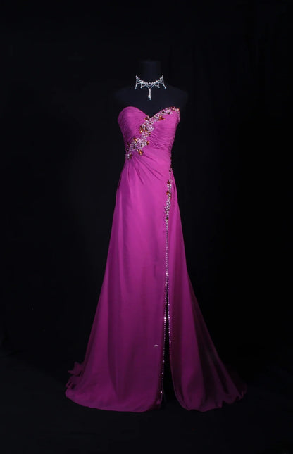 Vintage Prom Dresses Inspiration A Line Sweetheart Pink Semi Formal 90s Prom Dresses With Slit Beads For Teens High Schools AS157