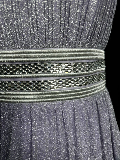 Sparkly Prom Dresses A line Scoop Sleeveless With Ruffled Long Formal Outfits RB5966