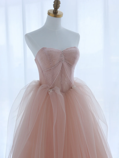 Robe de bal ravissante en tulle rose à décolleté cœur, longue robe de bal, tenue idéale pour un 18e anniversaire, robe de bal AS158