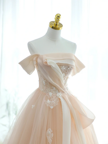Unique Ball Gown Off The Shoulder Blush Pink Beadings Long Quinceanera Dresses Sweet 15 16 Birthday Gown AS168