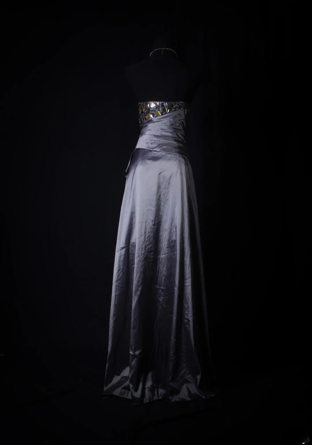 Sparkly Prom Dresses Aesthetic Sheath Strapless Gray With Beads Inspo Party Semi Formal Gown For Senior Teens High Schools AS168