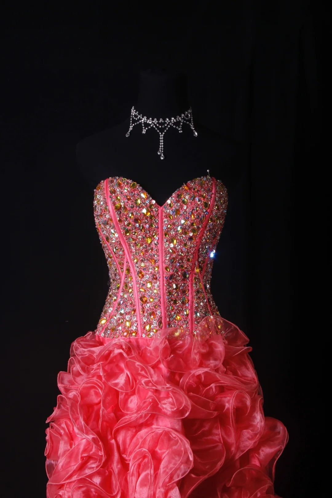 Sparkly Prom Dresses Aesthetic High Low Sweetheart Pink Tiered With Beads Inspo Party Semi Formal Gown For Senior Teens High Schools AS169
