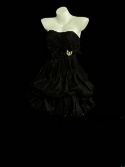 Vintage Ball Gown Strapless Little Black Dress 80s Matric Mini Graduation Hoco Dresses Short Senior Birthday Homecoming Outfits RB3604