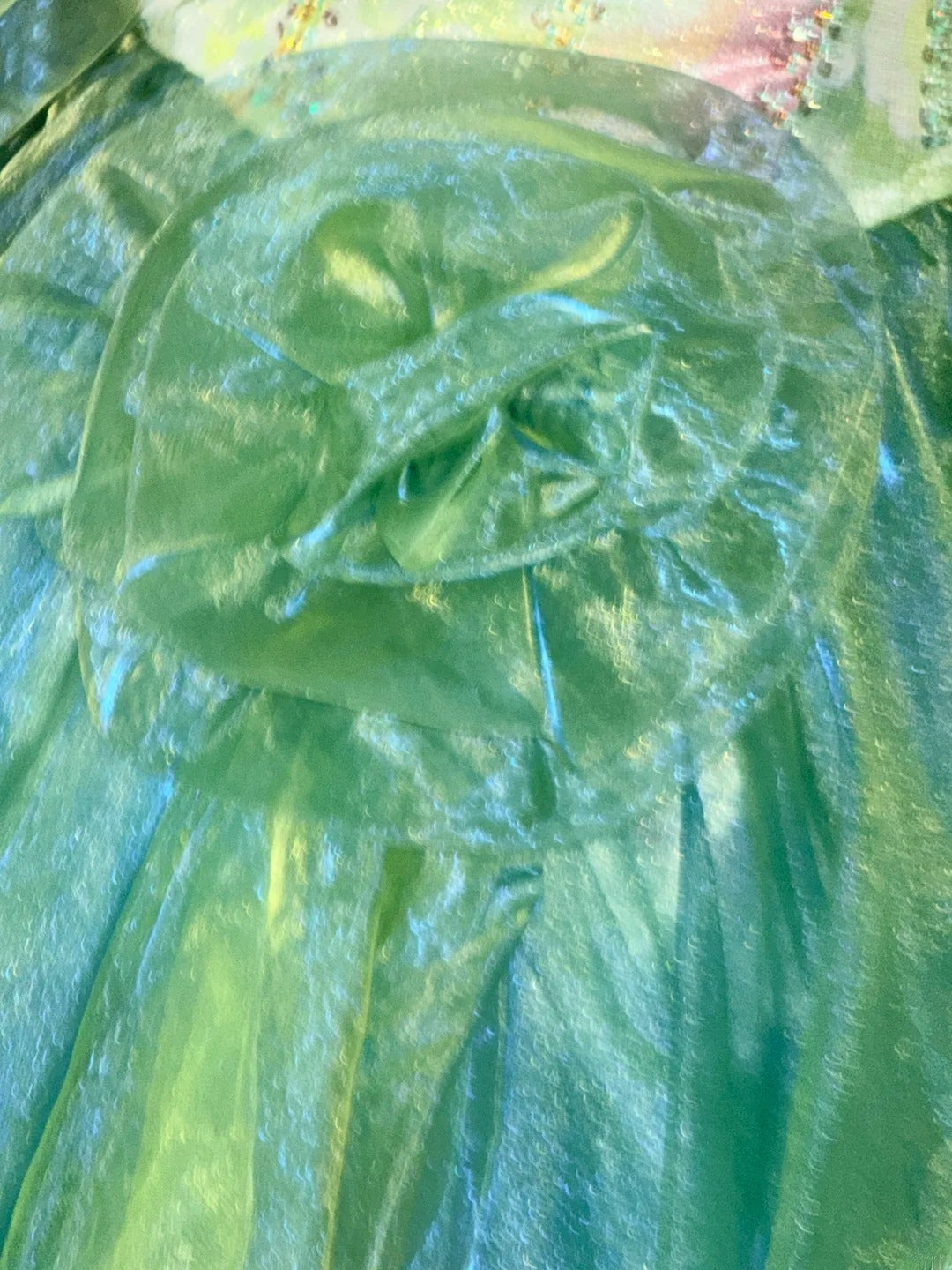 Princess Ball Gown Strapless Green Tulle Long With 3D Flowers Corset Fitted Sweet 16 Dresses Seventeen Quince Dress RB3609
