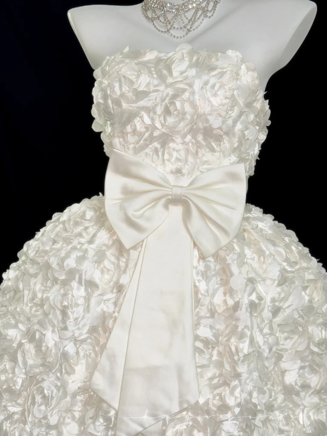 Vintage Ball Gown Strapless White 80s Matric Mini Graduation Flowers Hoco Dresses Short Senior Birthday Homecoming Outfits RB3612