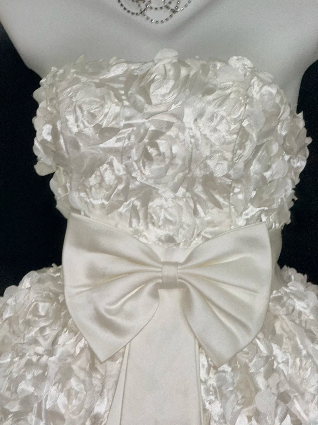 Vintage Ball Gown Strapless White 80s Matric Mini Graduation Flowers Hoco Dresses Short Senior Birthday Homecoming Outfits RB3612