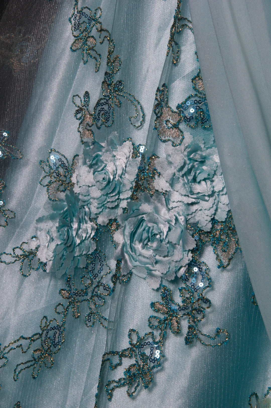 Elegantes, schulterfreies, blaues Chiffon-Abendkleid im Meerjungfrauenstil mit Perlenstickerei, langes Partykleid AS190