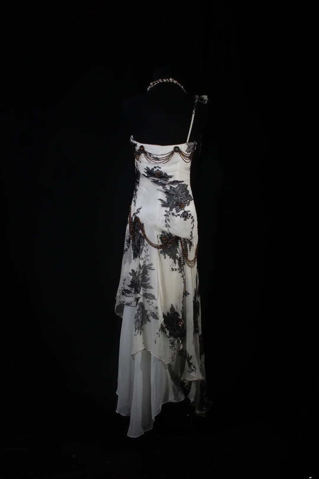 Vintage-Abendkleider im Stil der 1950er Jahre, Meerjungfrauen-Stil, schulterfrei, Chiffon, schwarz, lange Partykleider, AS198