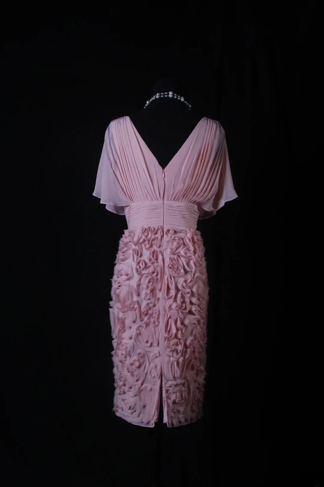 Robe fourreau chic à col en V rose à fleurs, robe de bal courte pour un 16e anniversaire, robe de soirée, robe de cocktail AS202