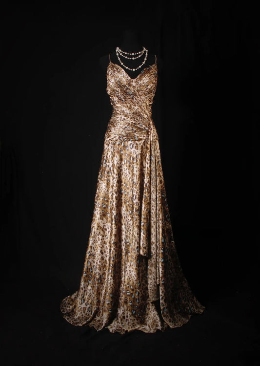 Vintage Prom Dresses 1950s A line Spaghetti Strap Backless Long Parties Gowns Evening Dress AS204