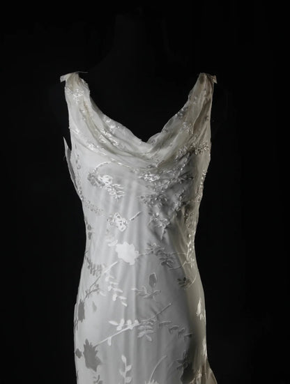 Elegantes Ballkleid im Stil der 1950er Jahre, Meerjungfrauen-Stil, silbergrauer Chiffon mit Perlen, langes Vintage-Abendkleid AS213