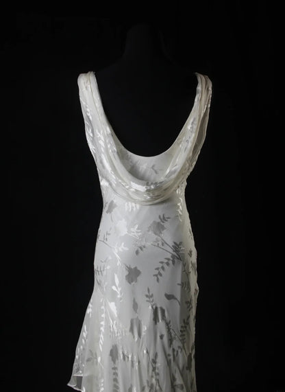 Elegantes Ballkleid im Stil der 1950er Jahre, Meerjungfrauen-Stil, silbergrauer Chiffon mit Perlen, langes Vintage-Abendkleid AS213